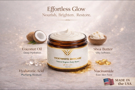 Natural Brightening Body Butter-Niacinamide, HyaluronicAcid, KojicAcid, Collagenpeptide(250g)