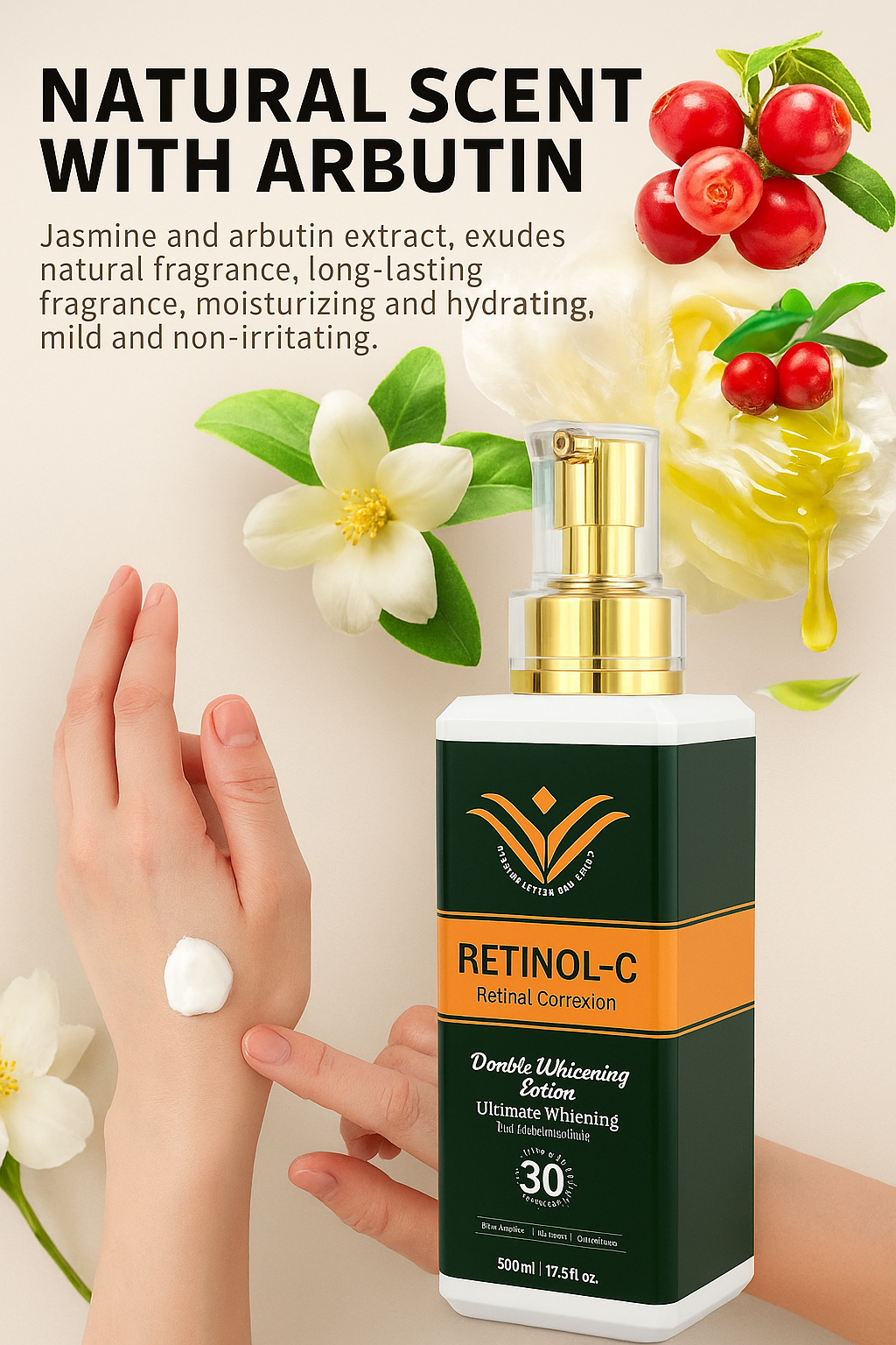 Retinol infused body lotion for radiant complexion