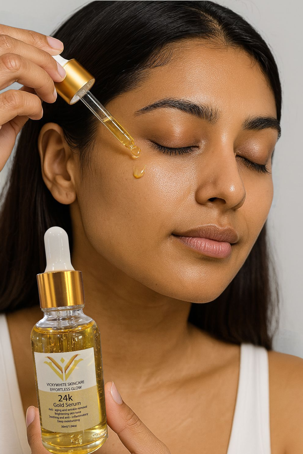 Hydrating face serum infused with 24k gold