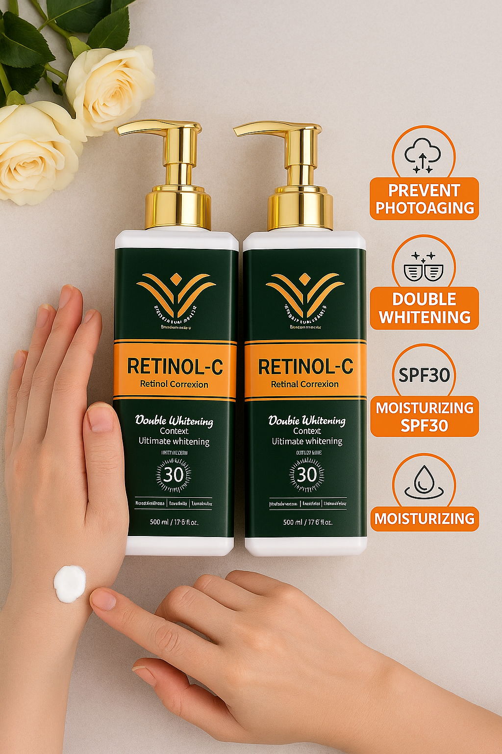 Anti-aging body lotion with retinol formula