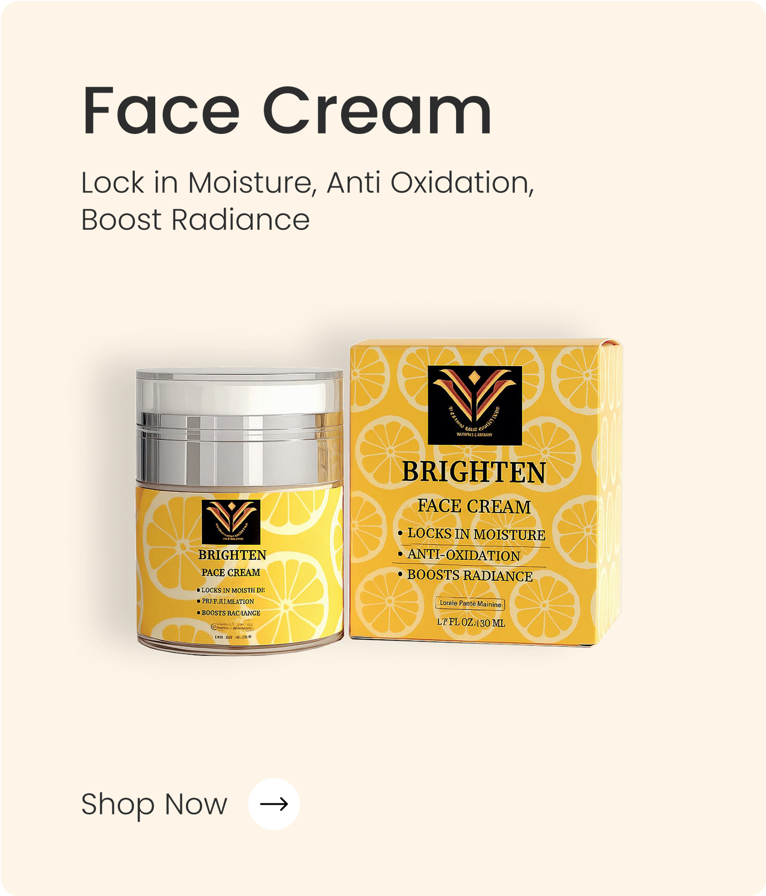 reveal radiant, hydrated skin with our citrus-powered brighten face crea. infused with nourishing antioxidants and skin-loving botanicals, this formula is designed to lock in moisture, fight oxidation, boost natural radiance