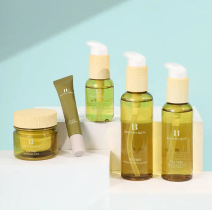 Tea Tree Skincare Set – Face Cleanser, Toner, Serum, Moisturizer & Acne Treatment Cream – Calming, Clarifying & Hydrating Routine for Acne-Prone & Oily Skin