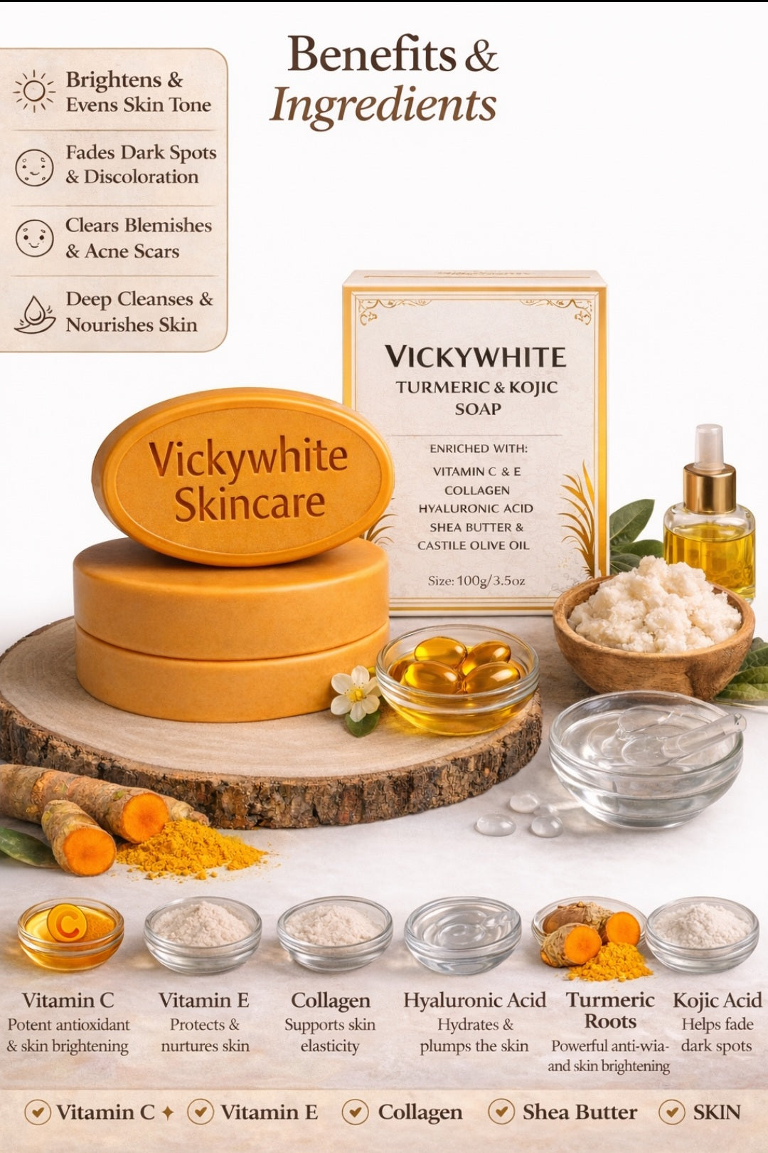 Turmeric Kojic Glow Soap 100g (2-packs)