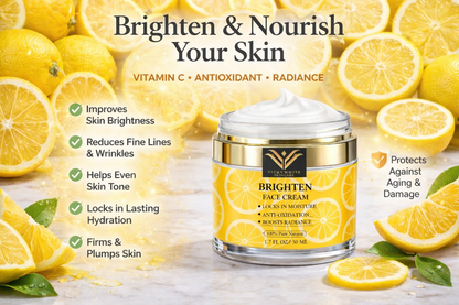 Vitamin C Face Cream with Niacinamide & Kojic Acid – Brightening Moisturizer for Dark Spots, Uneven Skin Tone & Fine Lines | Hydrating Anti-Aging Cream for Radiant Glow | VickyWhiteSkincare