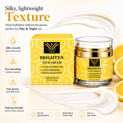 Vitamin C Face Cream with Niacinamide & Kojic Acid – Brightening Moisturizer for Dark Spots, Uneven Skin Tone & Fine Lines | Hydrating Anti-Aging Cream for Radiant Glow | VickyWhiteSkincare