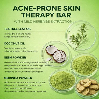 Acne-Prone Skin Therapy Bar Soap – Deep Cleansing, Oil Control, Dark Spot Care –(3-Bars)