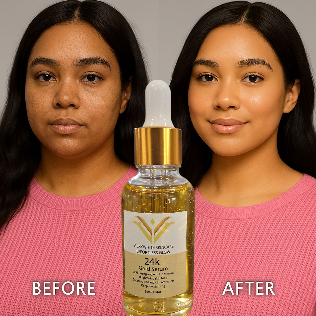 Brightening 24k gold serum for even skin tone