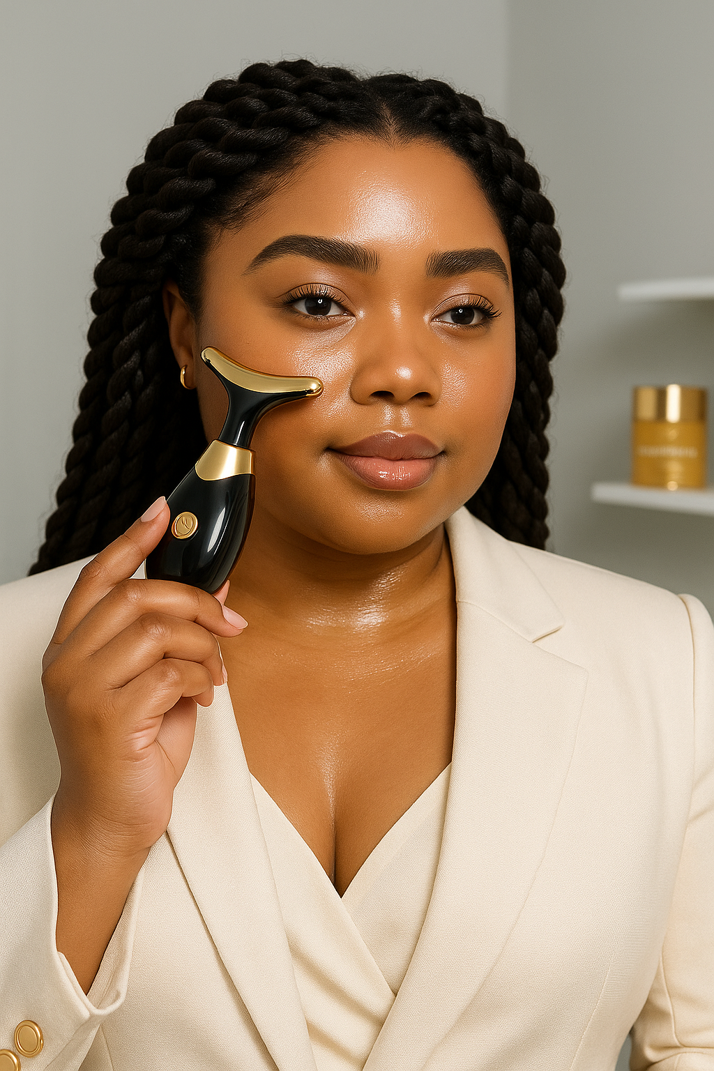 Skin tightening electric face lift device for home use